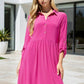 Collared Shirt Dress w/ Pockets