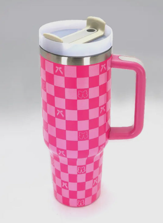 Checkered Bow Tumbler