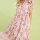 Pink Tiered Midi Dress