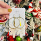 Round Gold and White Earrings