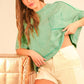 NT11429-Mineral Washed Oversized Crop Comfy Knit Top