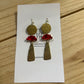 Red & Gold Drop Earrings