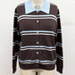 Striped Collared Knit Cardigan