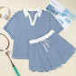 Blue Striped Short Set