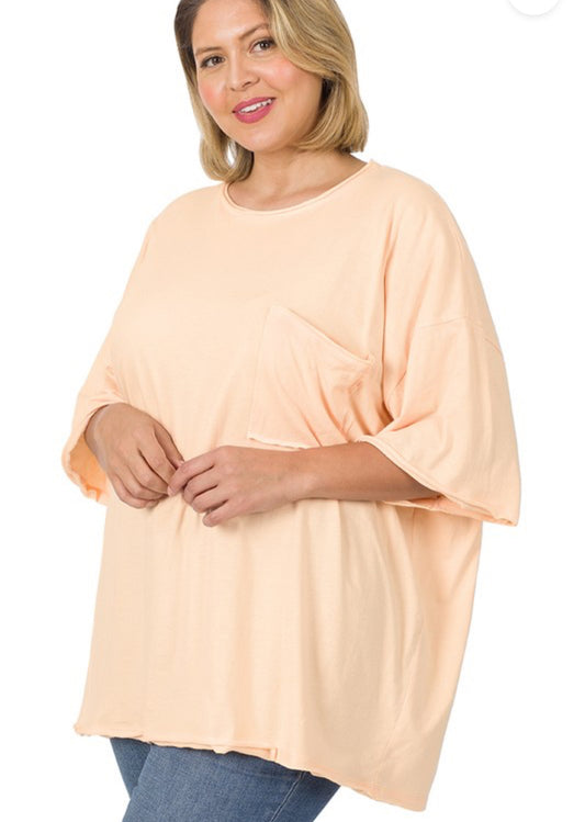 Peach Oversized Boyfriend Tee