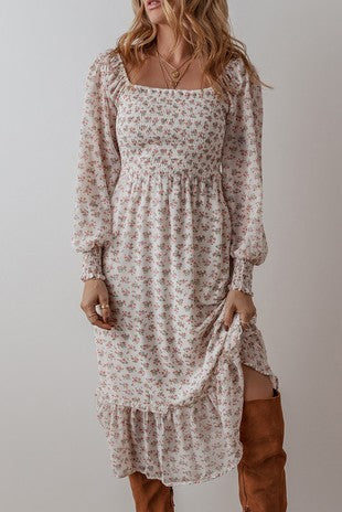 Floral Print Ruffle Dress