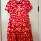 Red & Orange Floral Dress