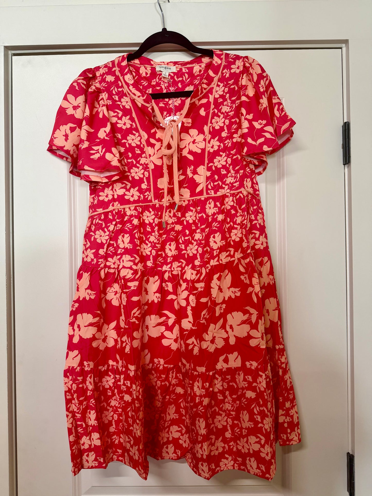 Red & Orange Floral Dress