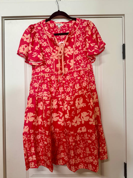 Red & Orange Floral Dress