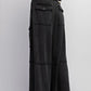 Black Utility Mineral Washed Cargo Knit Wide Leg Pants
