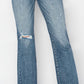 High Rise Bootcut Frayed Jeans