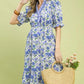 Floral Ruffle Trim Tiered Midi Dress