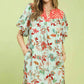 Coral Mixed Floral Dress