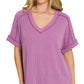 Ribbed V-neck Top