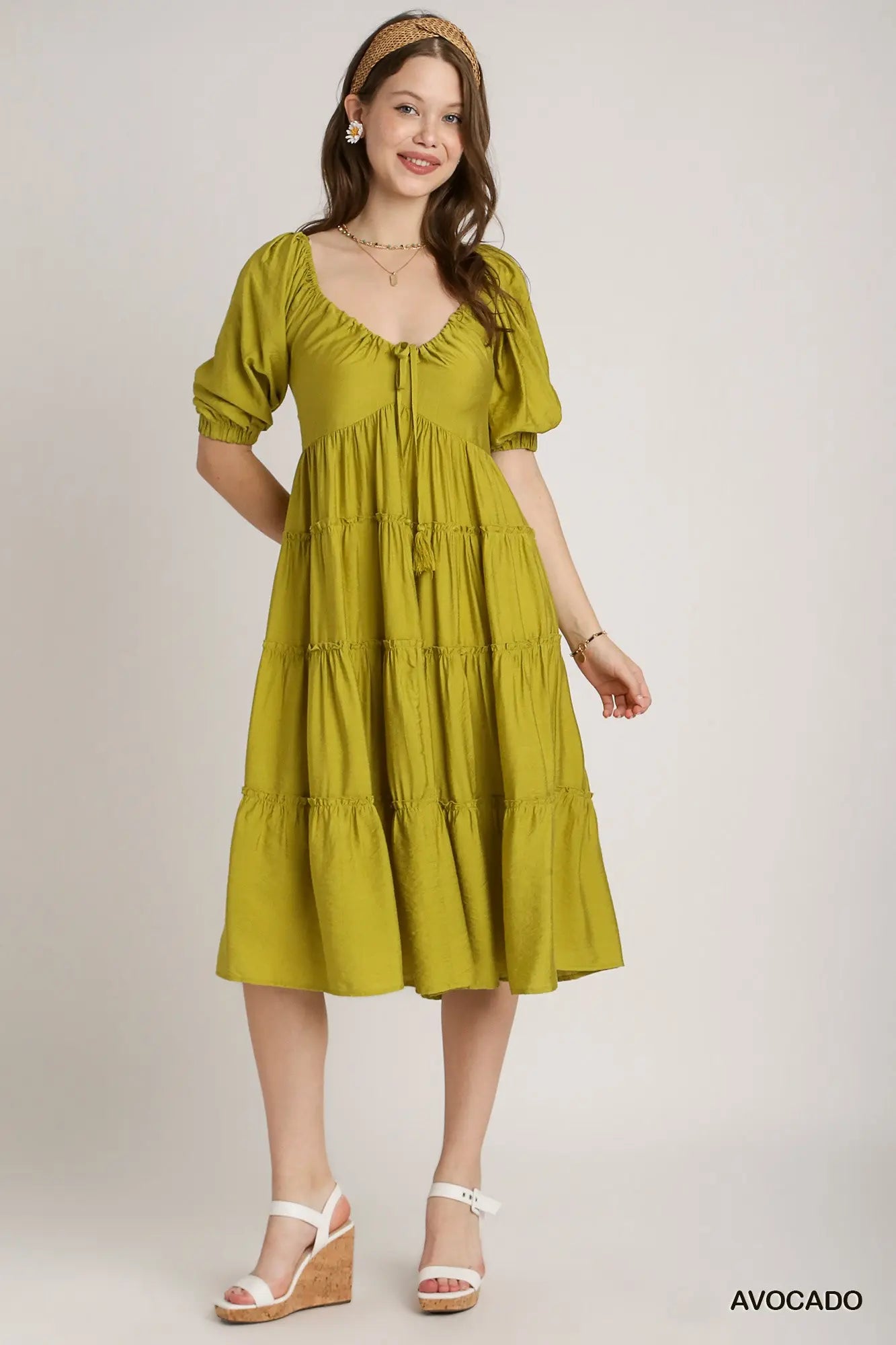 Puff Sleeve Tiered Dress
