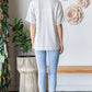 SHORT SLEEVE 2 TONE URBAN RIB BUTTON UP TOP