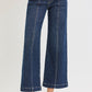 Mid Rise Cropped Wide Front Detailed Jeans