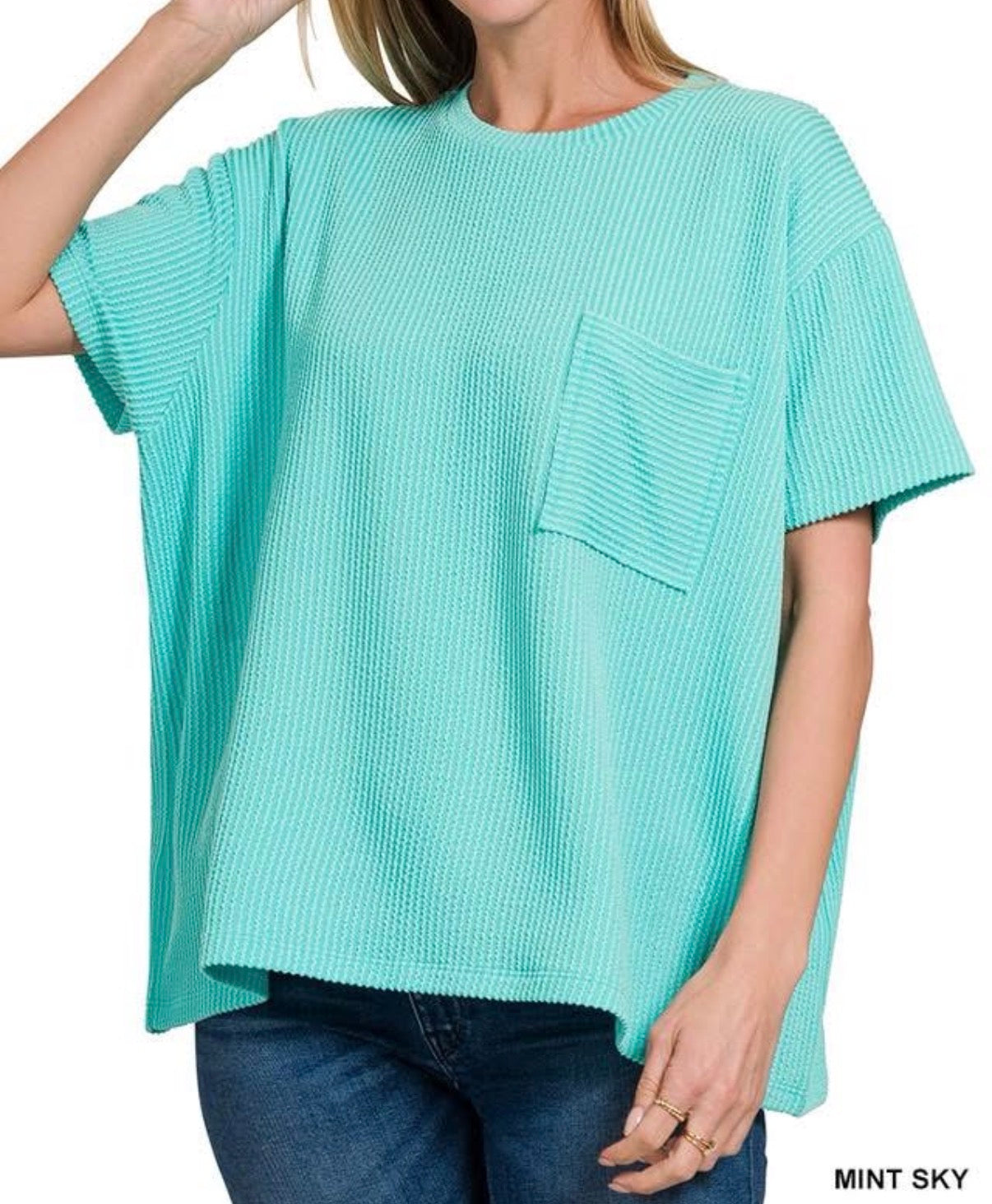 Ribbed Pocket Top