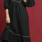 Leopard Trim Midi Dress