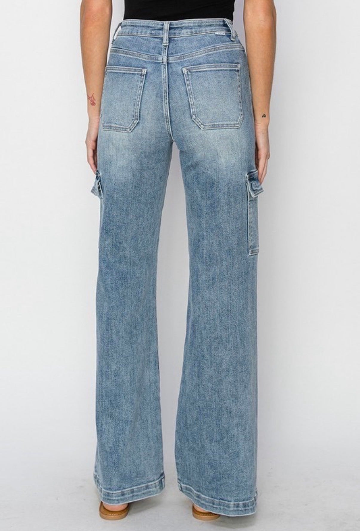 Mid Rise Cargo Jeans