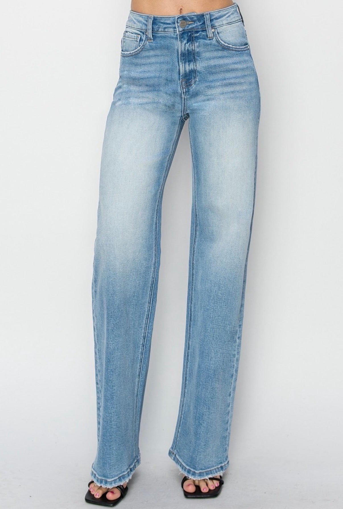 Medium Washed Straight Jeans