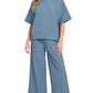 Ribbed Round Neck Pants Set