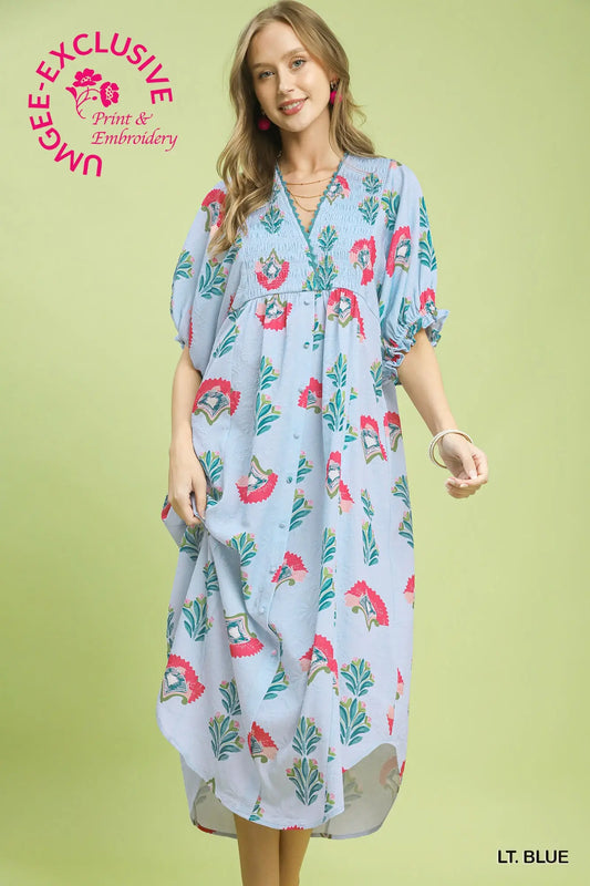 Light Blue Floral Dress