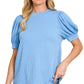 Ribbed Puff Sleeve Top