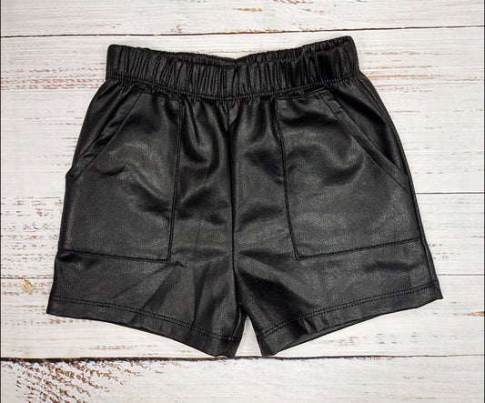 Black Leather Shorts