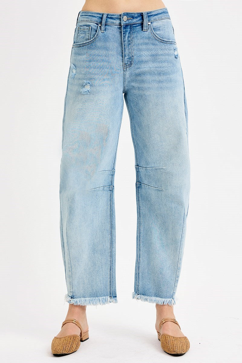 Light Washed Barrel Jeans