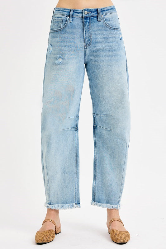 Light Washed Barrel Jeans