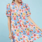 Floral Print High Neck Mini Dress