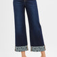 Dark Printed Cuff Jeans