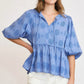 Blue Dot Babydoll Top