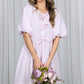 Bow Tie Front Striped Baby Doll Mini Dress VD82683