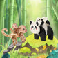 PicassoTiles 4pc Panda & Monkey Magnetic Tile Characters
