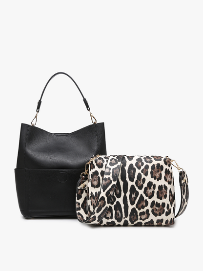 Abby 2-in-1 Bucket Bag w/ Animal Print Guitar Strap