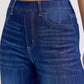 Comfort Dark High Rise Pull-On Wide Leg Denim