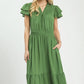 Smocked Ruffle Sleeve Dress