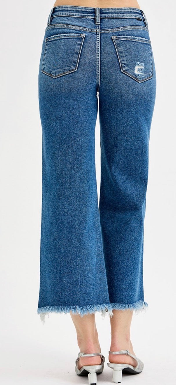 Tummy Control Mid Rise Crop Straight Jeans