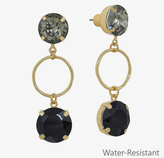 Open Hoop Crystal Earrings