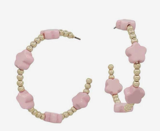 Pink & Gold Hoops
