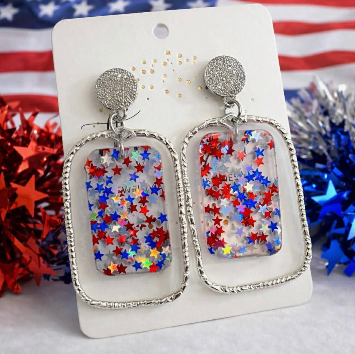 Red, White, Blue Earrings