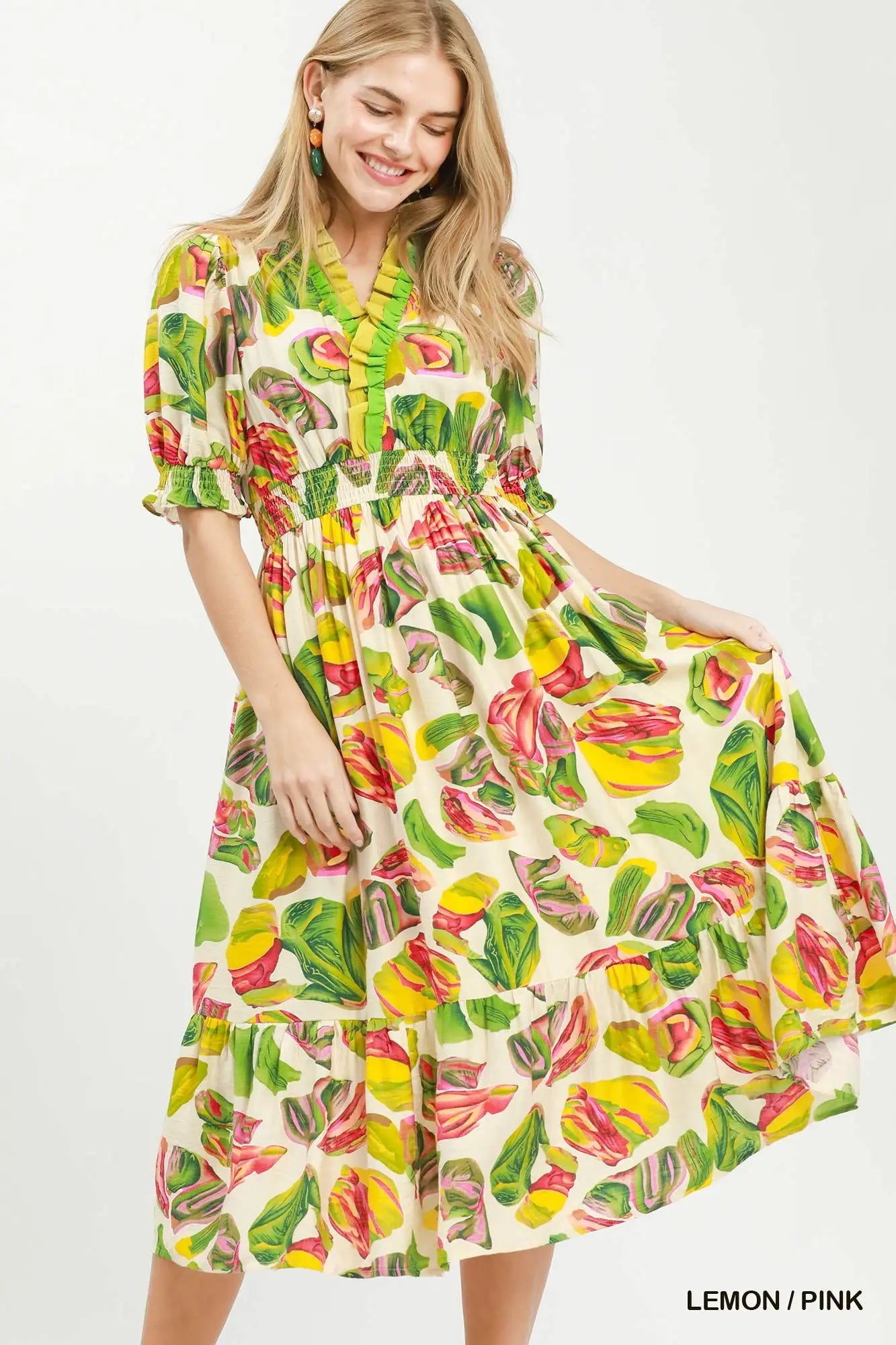 Tropical Floral Print Dress