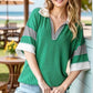 BASIC COLLAR URBAN RIBBED CONTRAST TOP