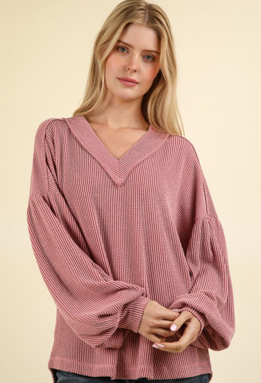 Ribbed Long Sleeve Top