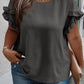 Bright Pink Ruffled Short Sleeve Plus Size Top