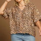 Leopard Print Bubble Sleeve Top
