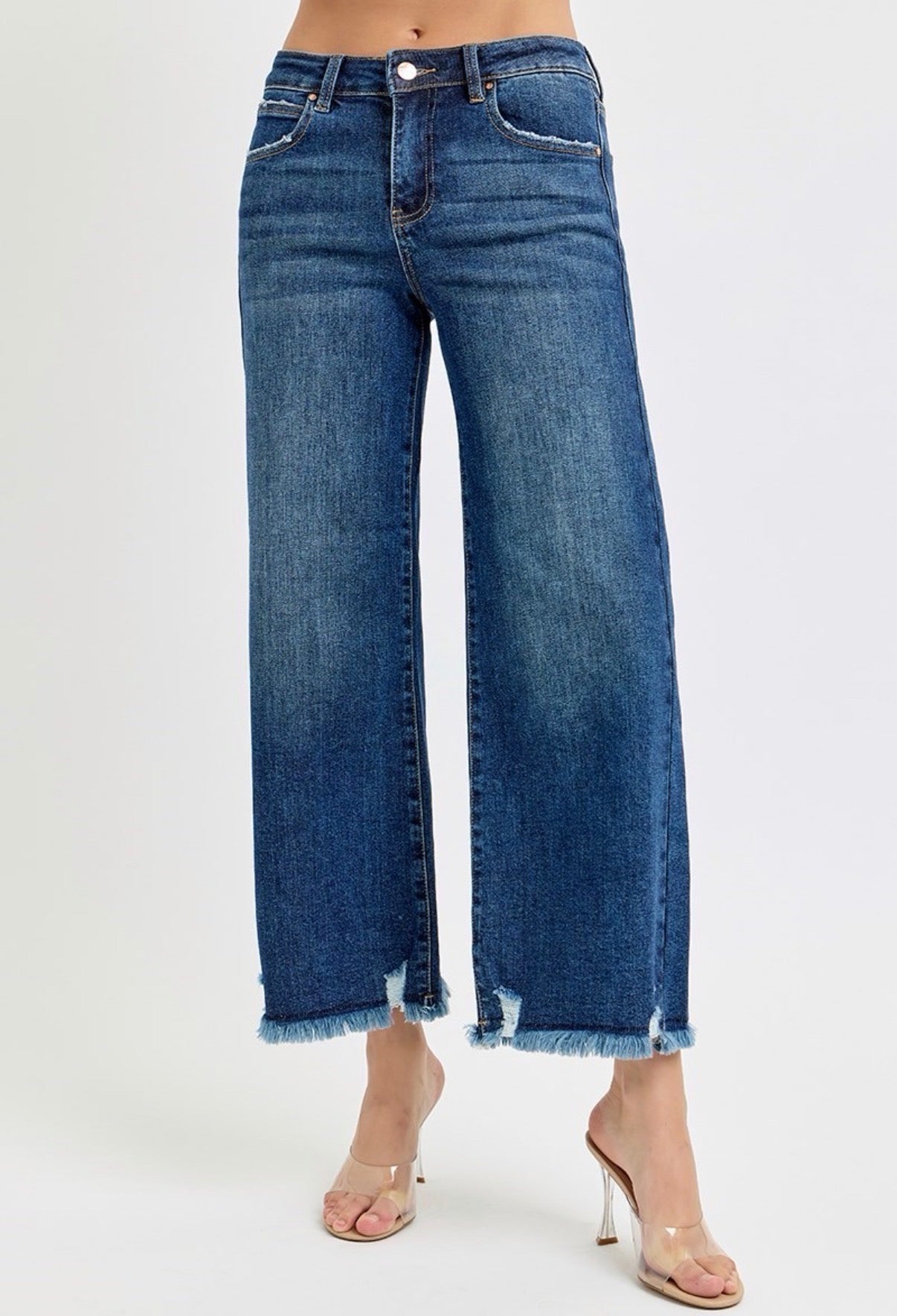 Cropped Wide Leg Jeans