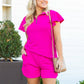 Hot Pink Flutter Sleeve Set